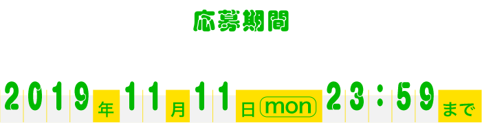 2019年11月11日(日)23:59まで